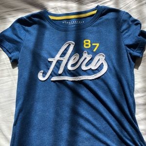 AEROPOSTAL Navy Aeropostal Logo Slim Tee